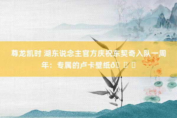 尊龙凯时 湖东说念主官方庆祝东契奇入队一周年：专属的卢卡壁纸😎