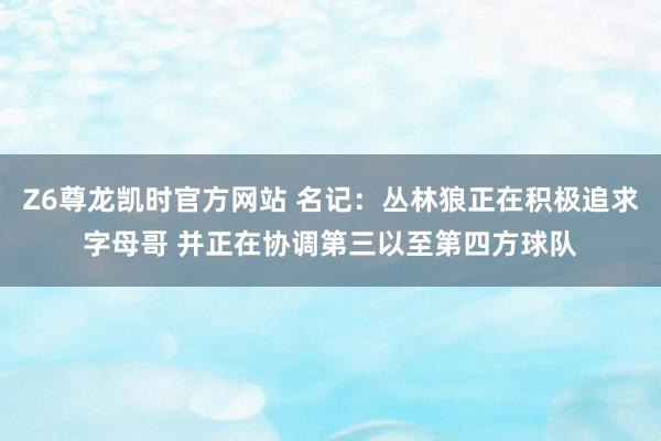 Z6尊龙凯时官方网站 名记：丛林狼正在积极追求字母哥 并正在协调第三以至第四方球队