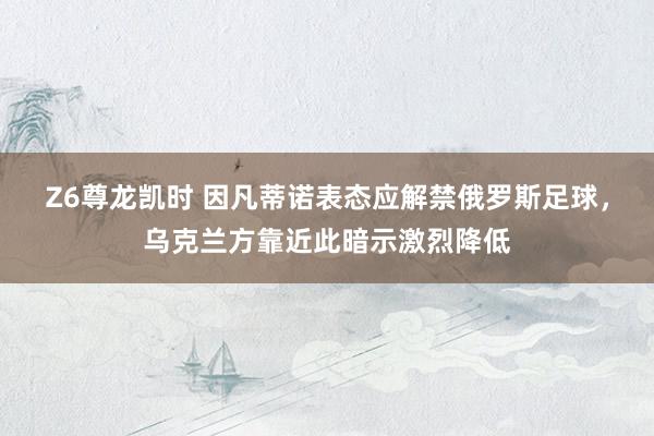 Z6尊龙凯时 因凡蒂诺表态应解禁俄罗斯足球，乌克兰方靠近此暗示激烈降低