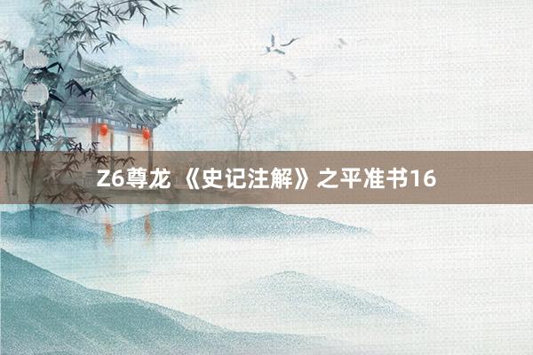 Z6尊龙 《史记注解》之平准书16