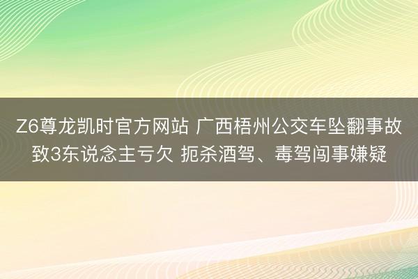 Z6尊龙凯时官方网站 广西梧州公交车坠翻事故致3东说念主亏欠 扼杀酒驾、毒驾闯事嫌疑