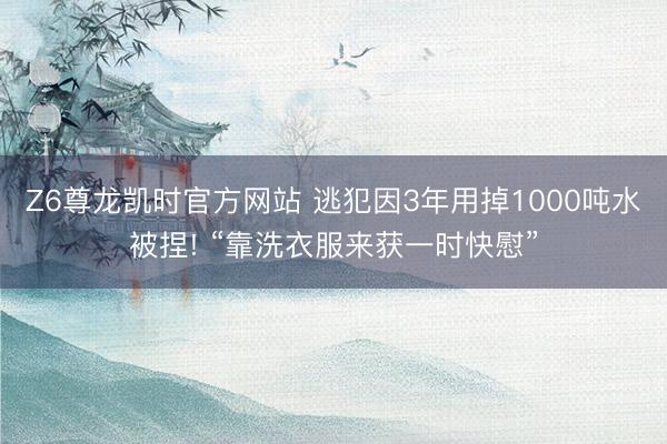 Z6尊龙凯时官方网站 逃犯因3年用掉1000吨水被捏! “靠洗衣服来获一时快慰”