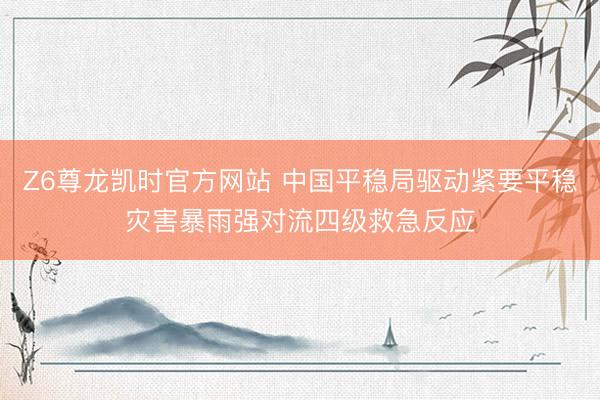 Z6尊龙凯时官方网站 中国平稳局驱动紧要平稳灾害暴雨强对流四级救急反应