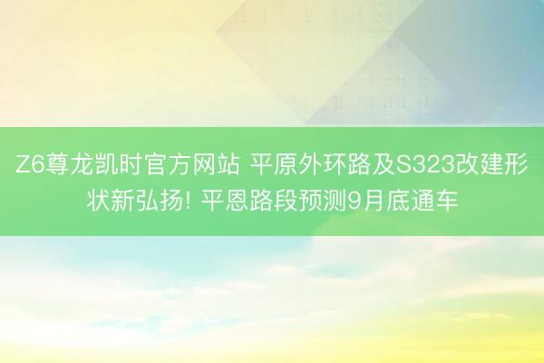 Z6尊龙凯时官方网站 平原外环路及S323改建形状新弘扬! 平恩路段预测9月底通车