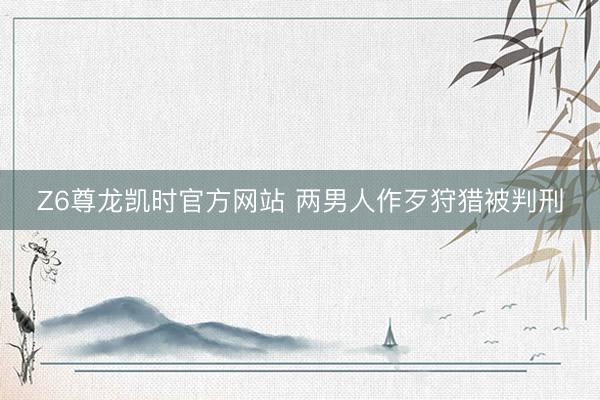 Z6尊龙凯时官方网站 两男人作歹狩猎被判刑
