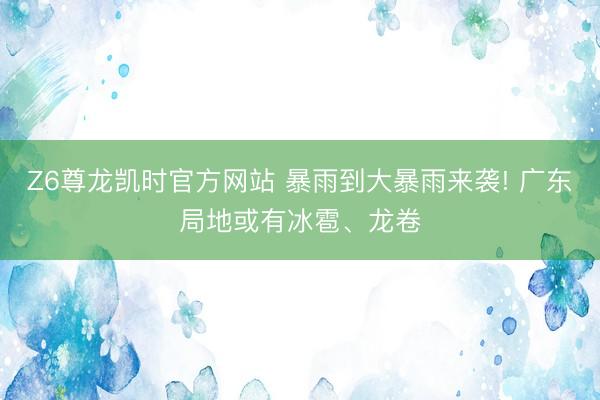 Z6尊龙凯时官方网站 暴雨到大暴雨来袭! 广东局地或有冰雹、龙卷