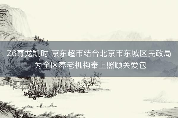 Z6尊龙凯时 京东超市结合北京市东城区民政局 为全区养老机构奉上照顾关爱包