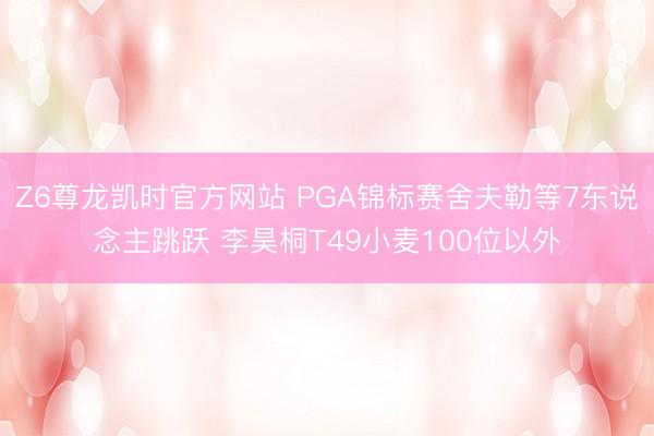 Z6尊龙凯时官方网站 PGA锦标赛舍夫勒等7东说念主跳跃 李昊桐T49小麦100位以外