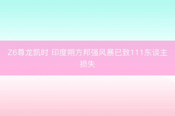 Z6尊龙凯时 印度朔方邦强风暴已致111东谈主损失