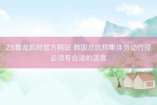Z6尊龙凯时官方网站 韩国总统称集体劳动行径必须有合适的适度