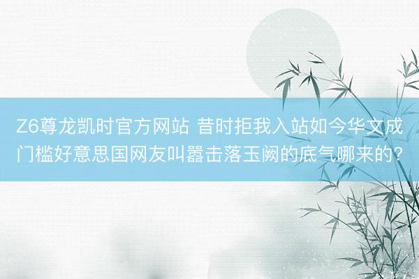 Z6尊龙凯时官方网站 昔时拒我入站如今华文成门槛好意思国网友叫嚣击落玉阙的底气哪来的?