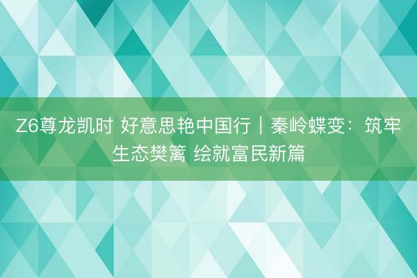 Z6尊龙凯时 好意思艳中国行｜秦岭蝶变：筑牢生态樊篱 绘就富民新篇