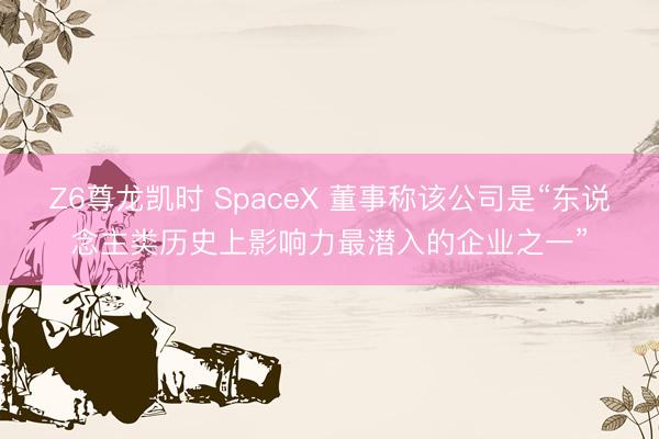 Z6尊龙凯时 SpaceX 董事称该公司是“东说念主类历史上影响力最潜入的企业之一”