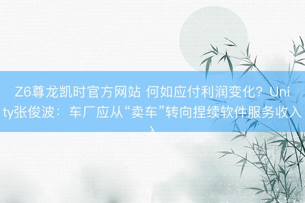 Z6尊龙凯时官方网站 何如应付利润变化？Unity张俊波：车厂应从“卖车”转向捏续软件服务收入