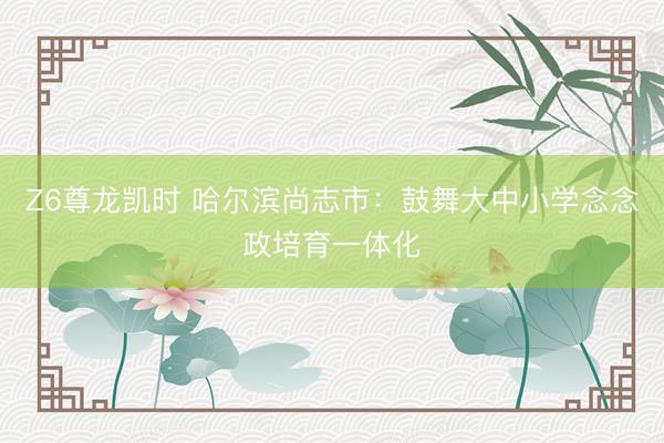 Z6尊龙凯时 哈尔滨尚志市：鼓舞大中小学念念政培育一体化